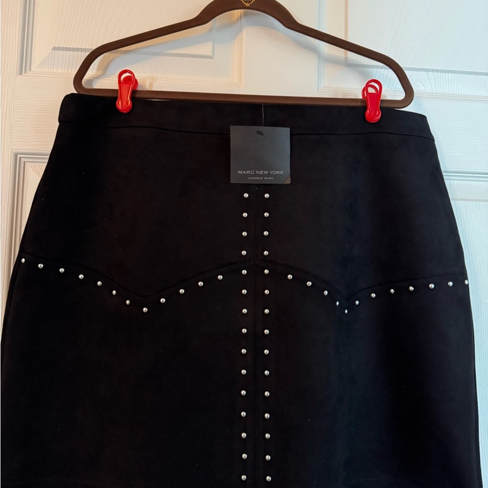 Marc New York Black Pencil Skirt with Stud Accents